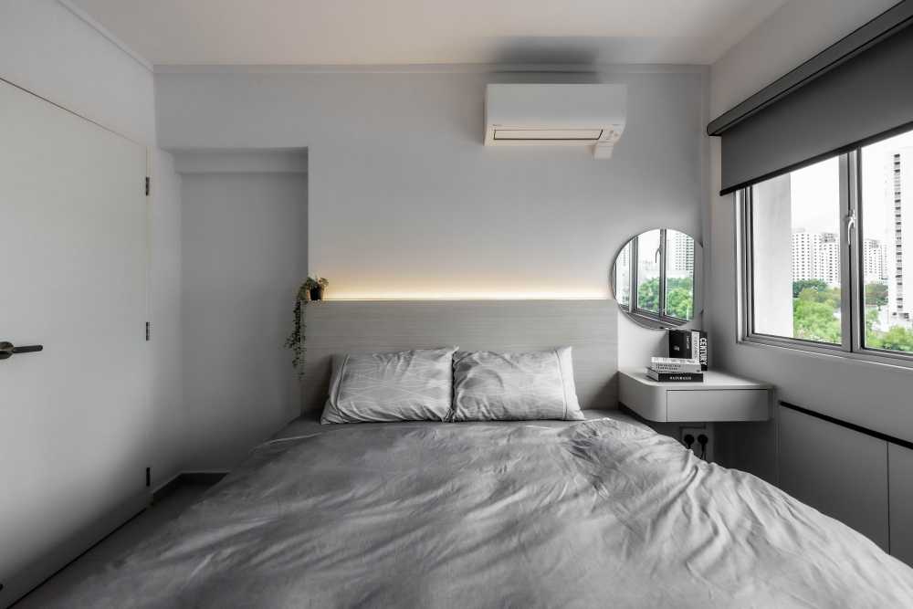 Contemporary Bedroom with Platform Bed and Built-in Bed