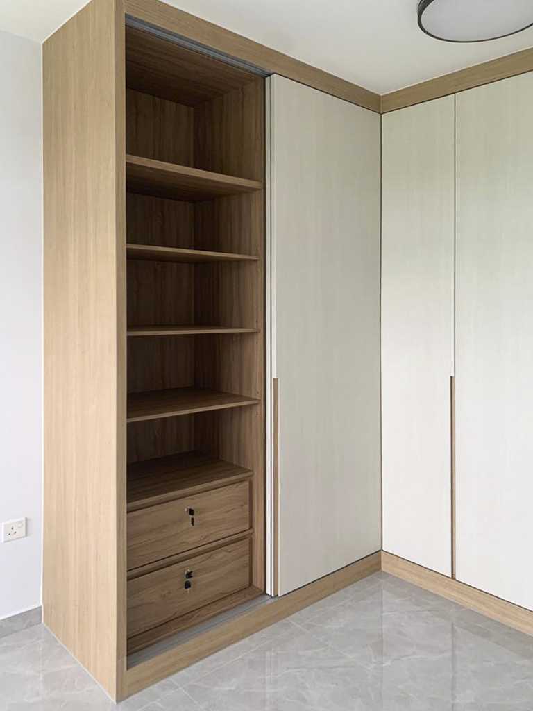 Scandinavian Bedroom with Wardrobe and Sliding Wardrobe