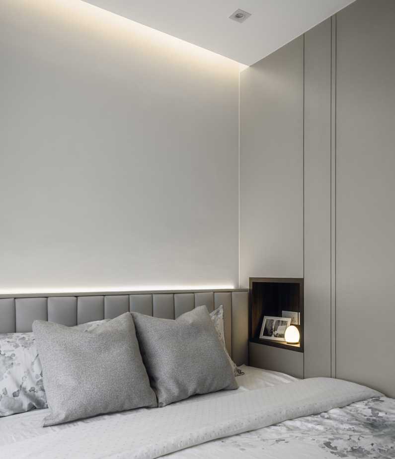 Contemporary Bedroom with Bedside Table and Storage Cabinets