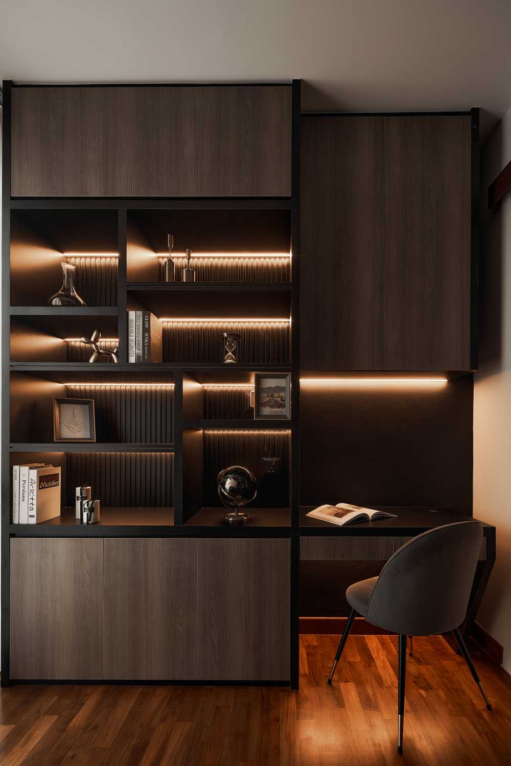 Modern Study with Desk and Desk Chairs