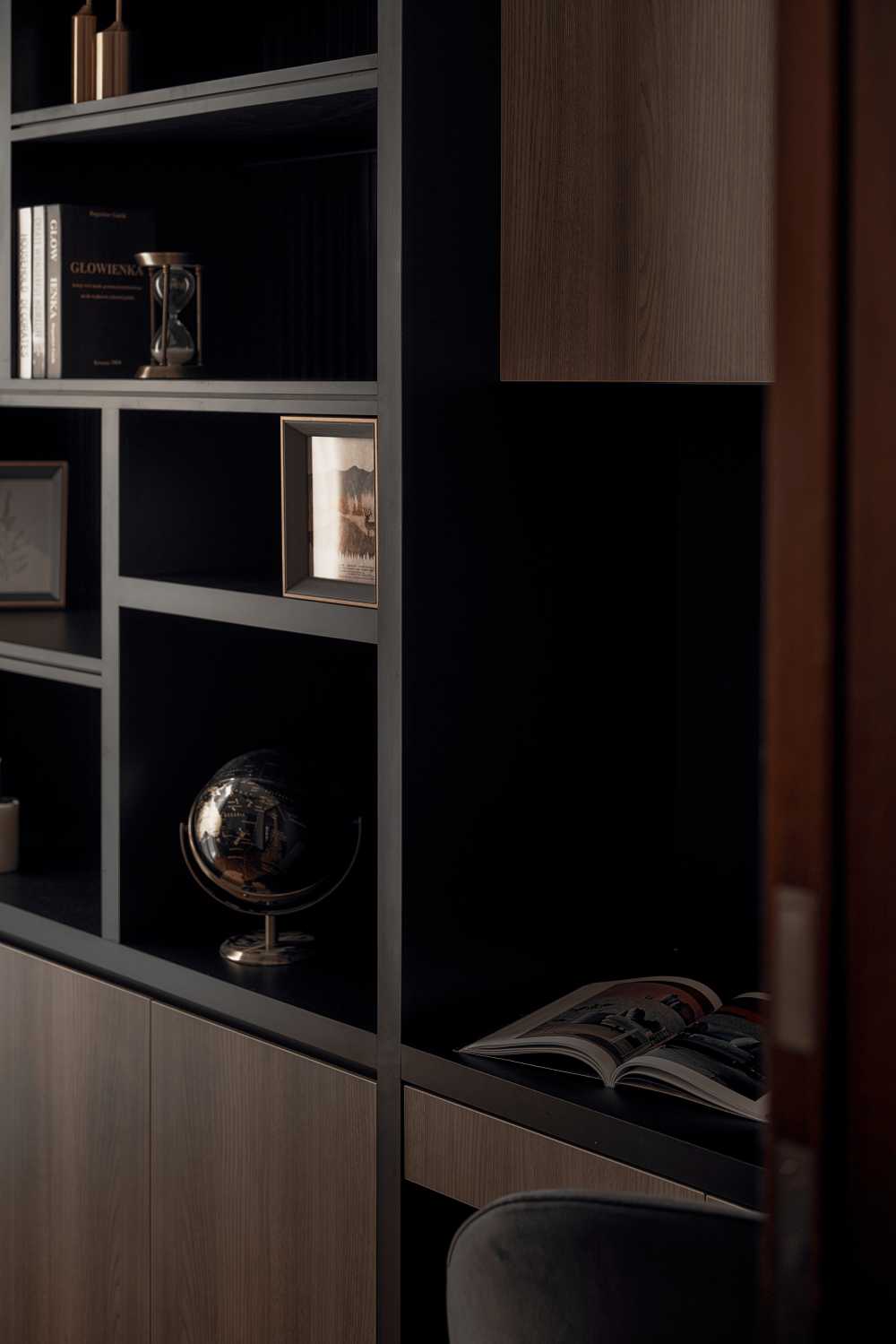 Modern Study with Bookshelf and Desk
