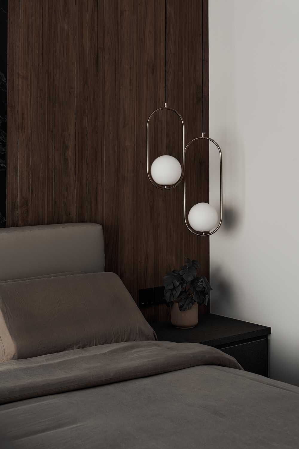 Modern Bedroom with Queen Bed and Bed