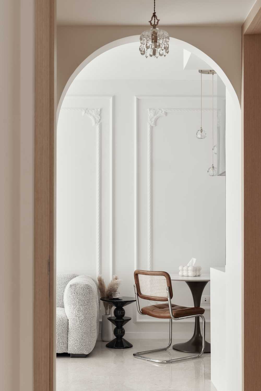 Vintage Living Room with Feature Wall and Sofa