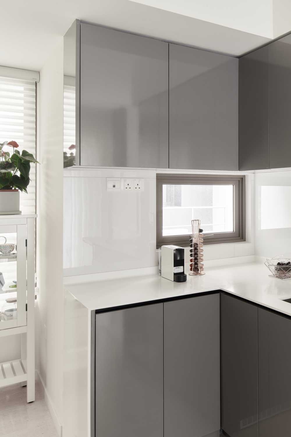Vintage Kitchen with Countertop and Breakfast Counter