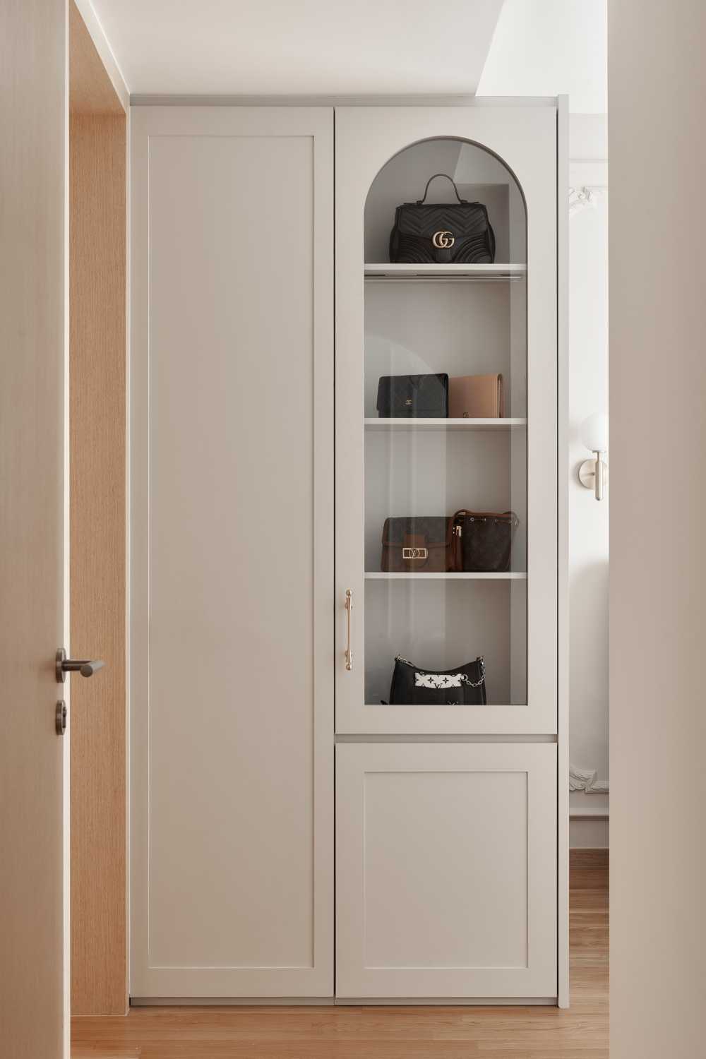 Vintage Bedroom with Bookshelf and Closet