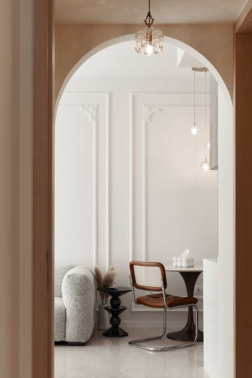 Vintage Living Room with Feature Wall and Sofa