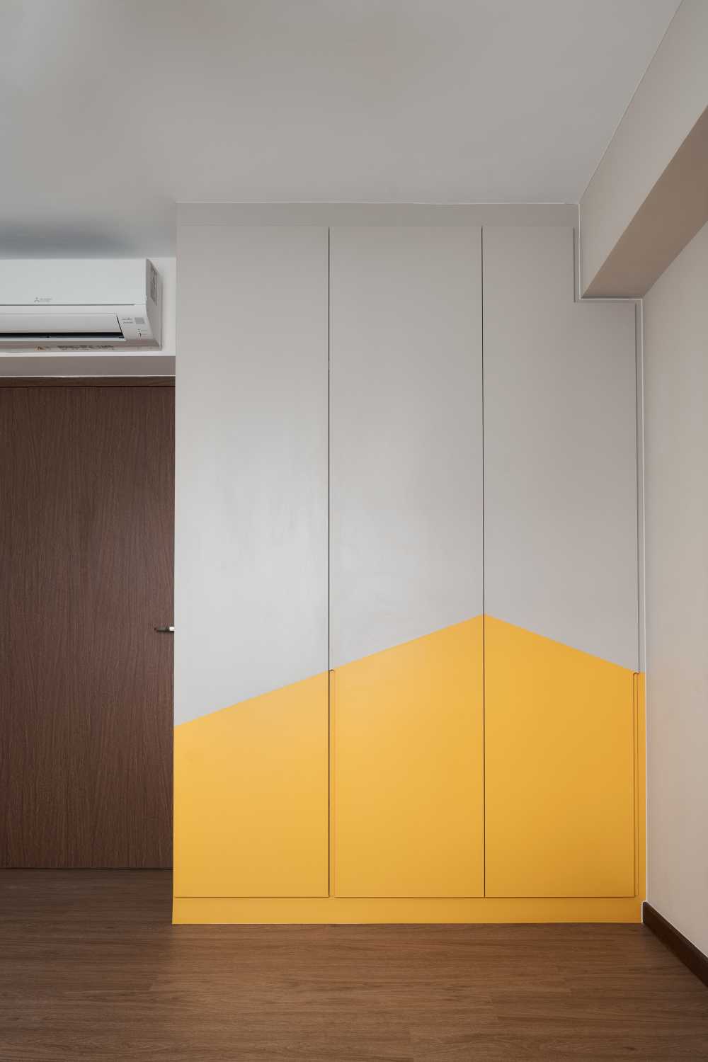 Scandinavian Bedroom with Wardrobe and Closet