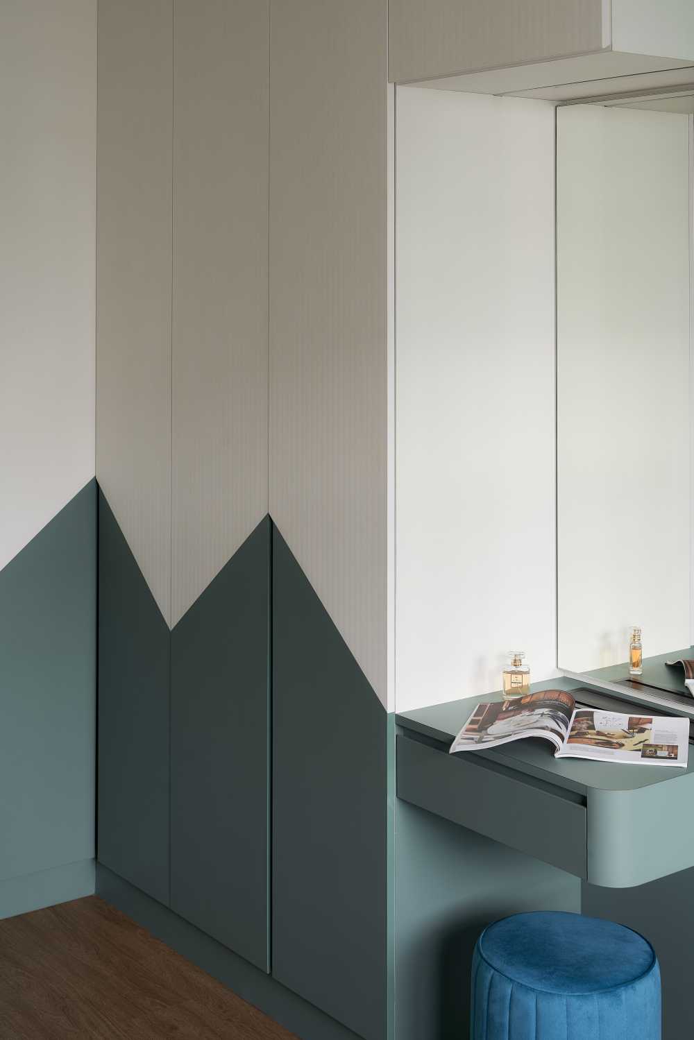 Scandinavian Bedroom with Mirror and Wardrobe