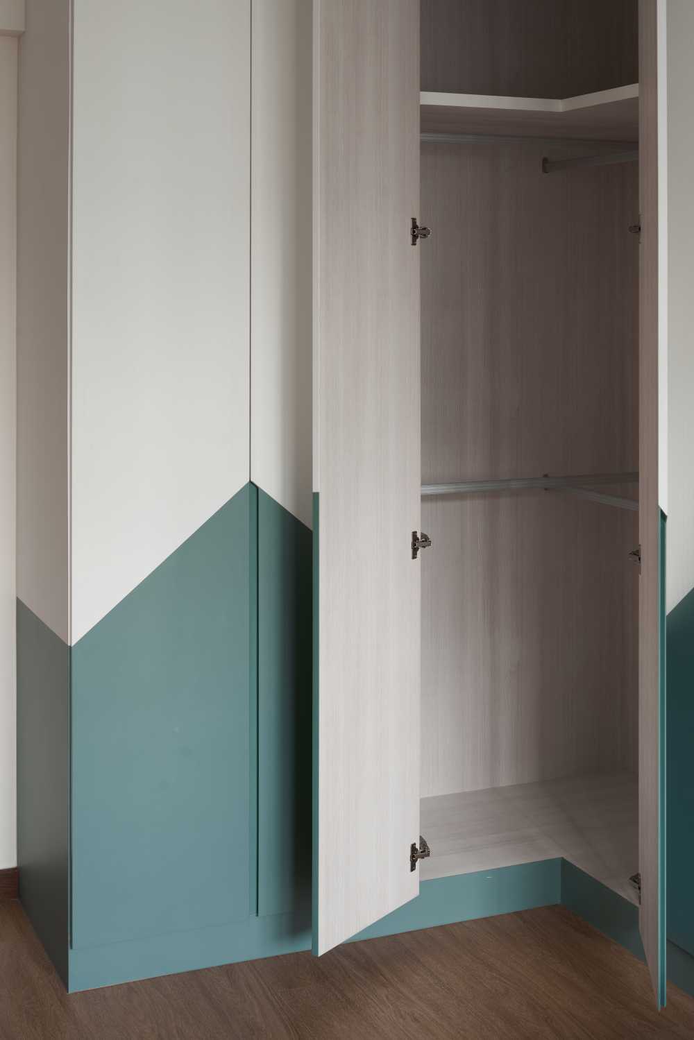Scandinavian Bedroom with Wardrobe and Closet