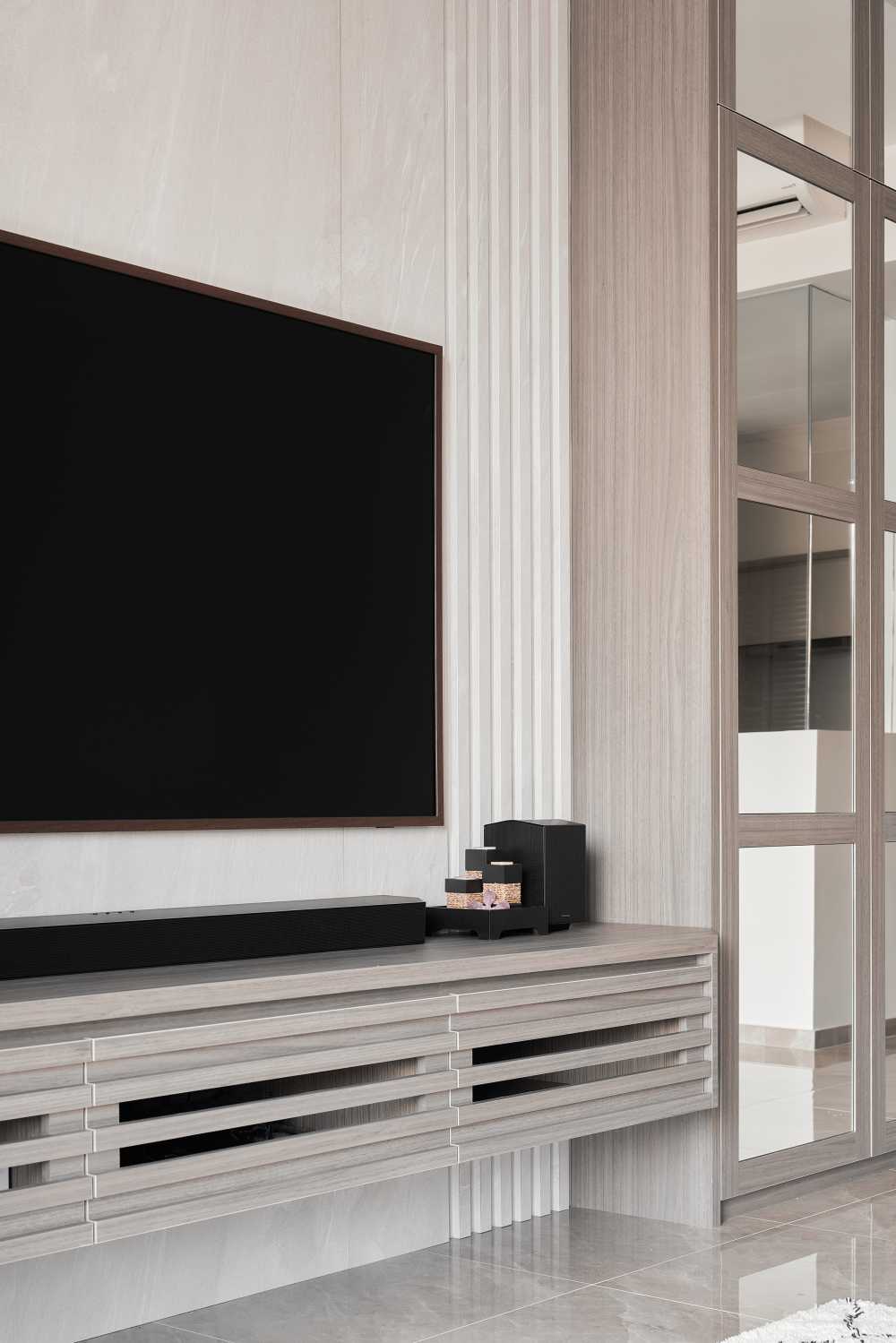 Modern Living Room with TV Console and TV