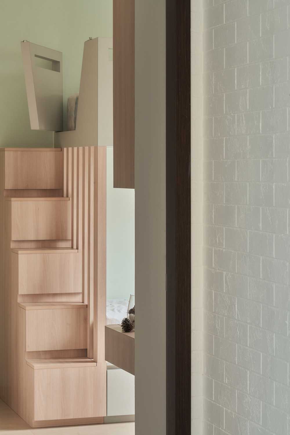 Modern Bedroom with Built-in Bed and Children's Beds