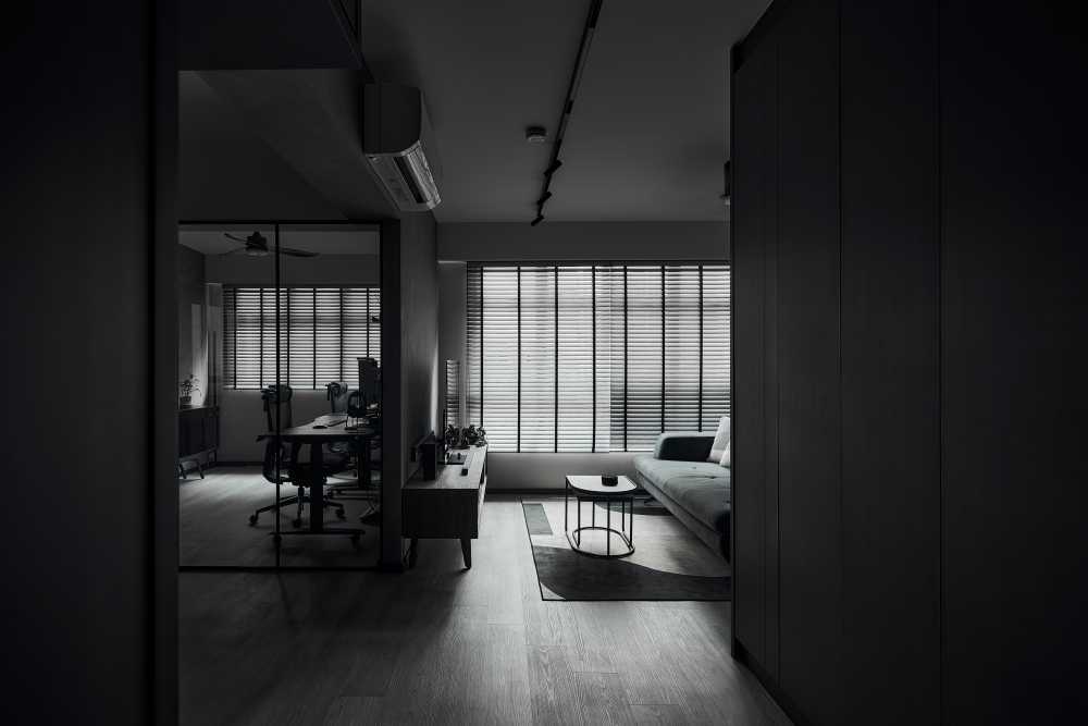 Modern Living Room with Mirror and Sofa