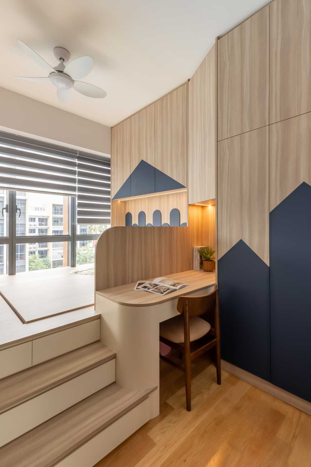 Modern Bedroom with Wardrobe and Built-in Bed