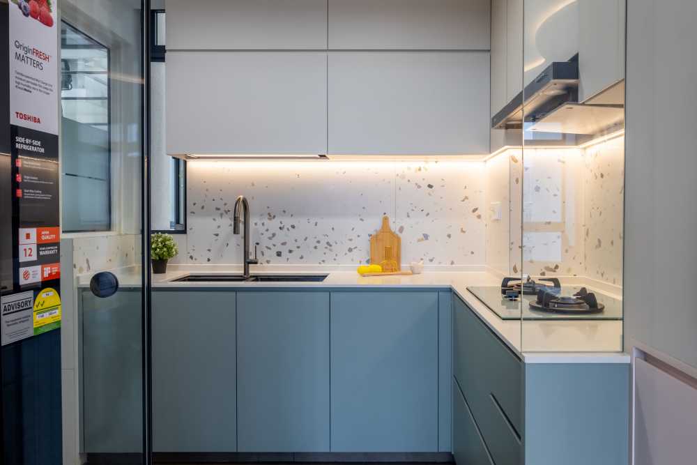 Modern Kitchen with Cupboard and Kitchen Accessories