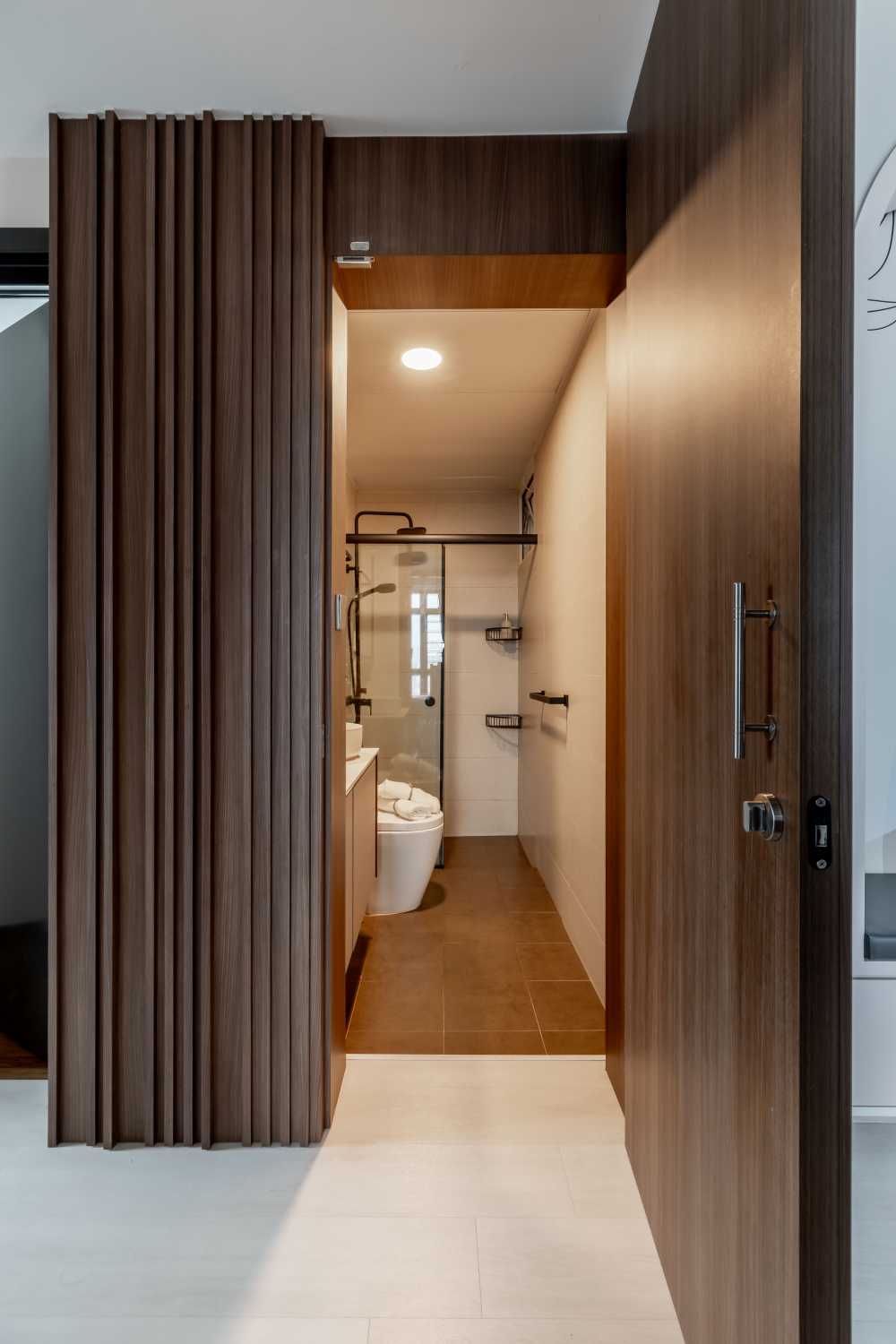 Modern Bathroom with Mirror and Shower Screen