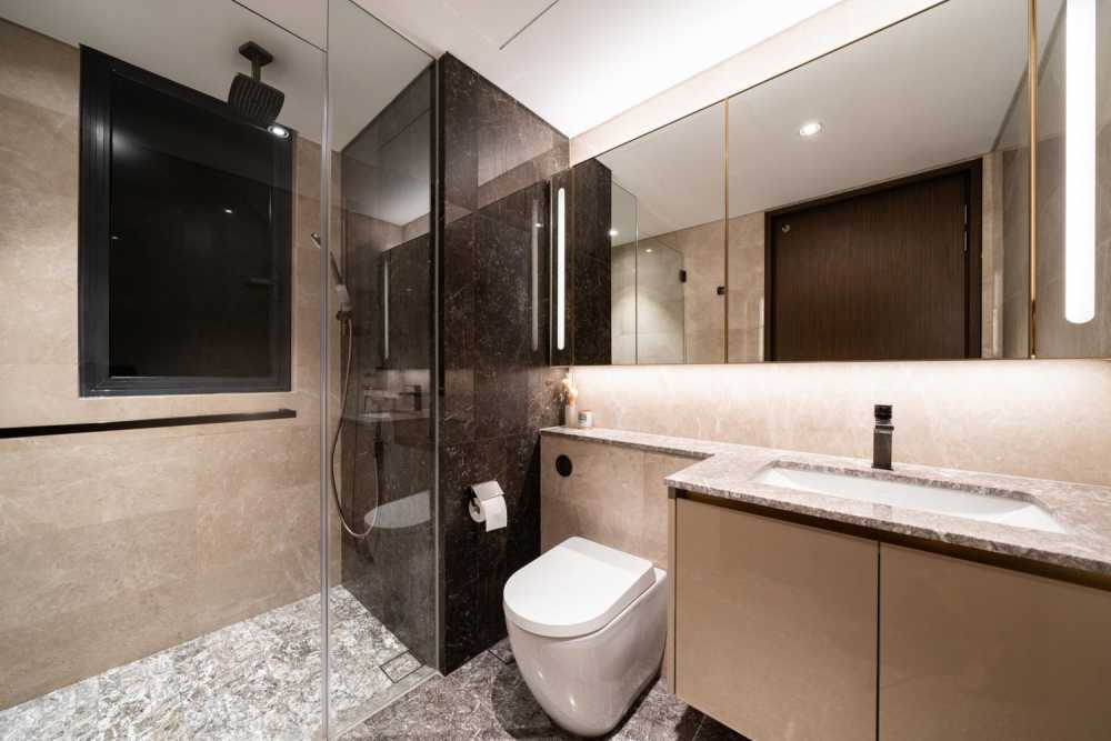 Modern Bathroom with Bathroom Storage and Bathroom Sinks