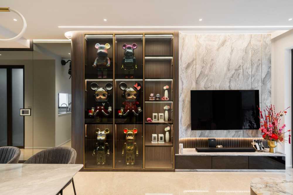 Modern Living Room with TV Console and Feature Wall