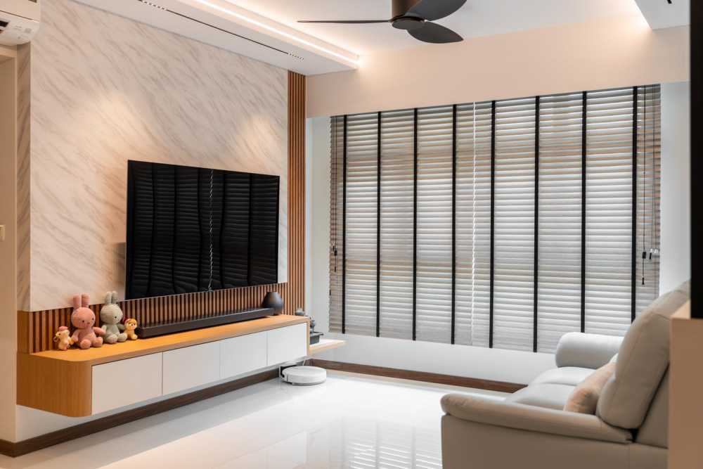 Modern Living Room with Feature Wall and Sofa