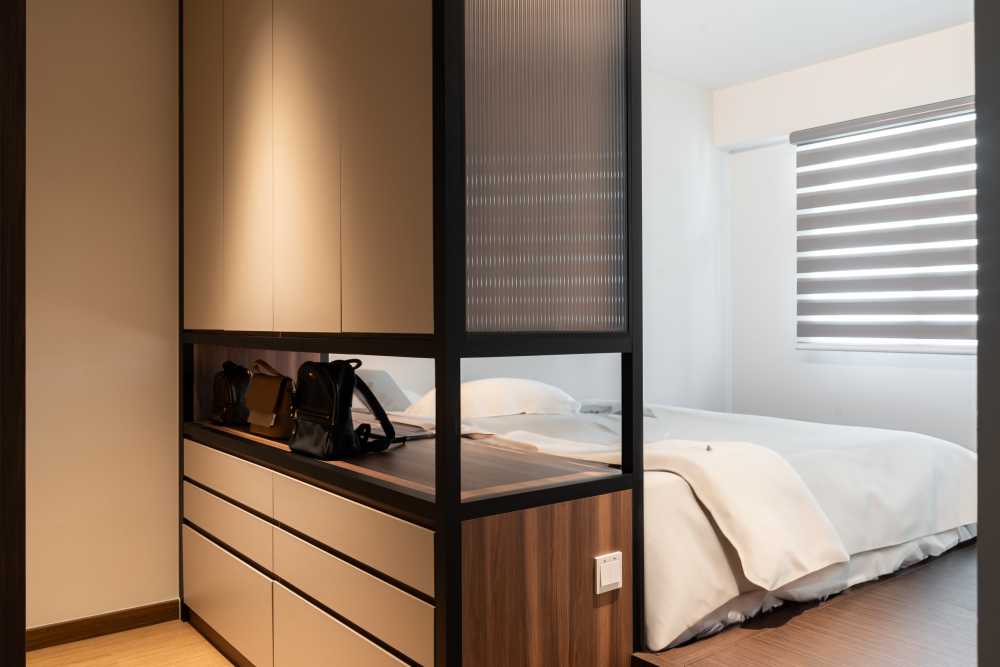 Modern Bedroom with Wardrobe and Built-in Bed