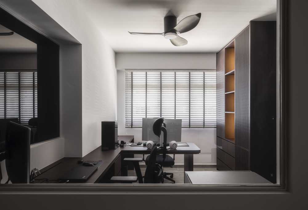Contemporary Study with Bookshelf and Desk