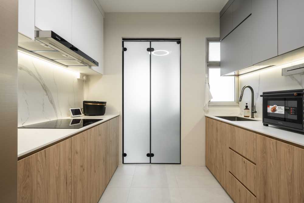 Scandinavian Kitchen with Kitchen Window and Kitchen Island