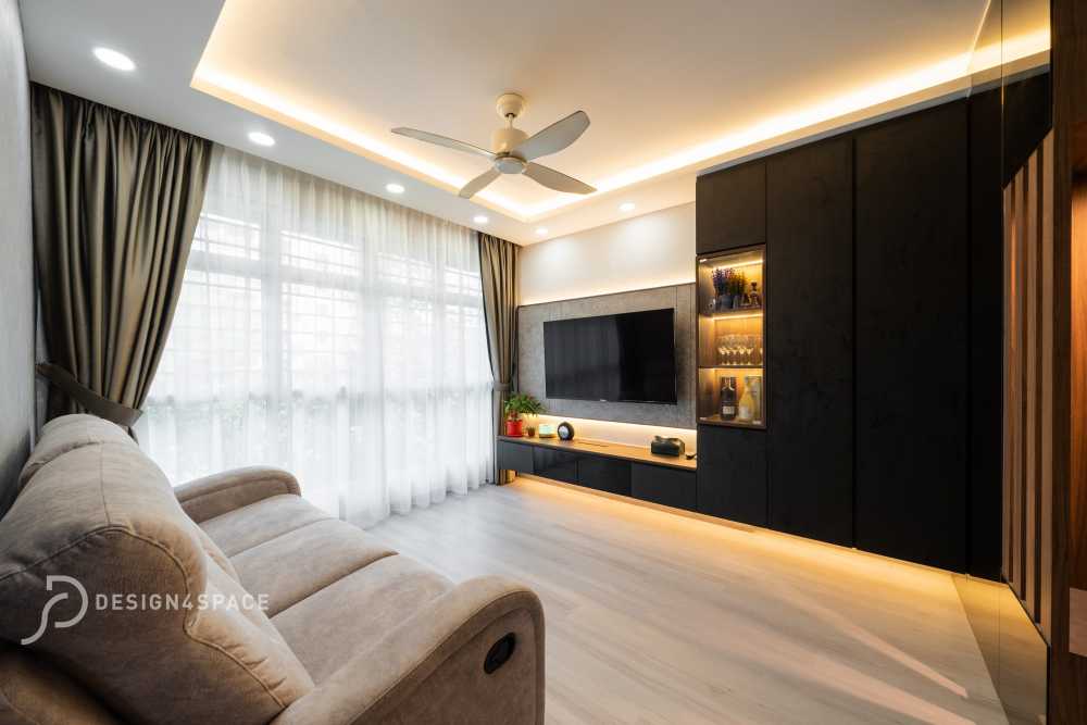 Modern Living Room with Vinyl Flooring and Wood Flooring