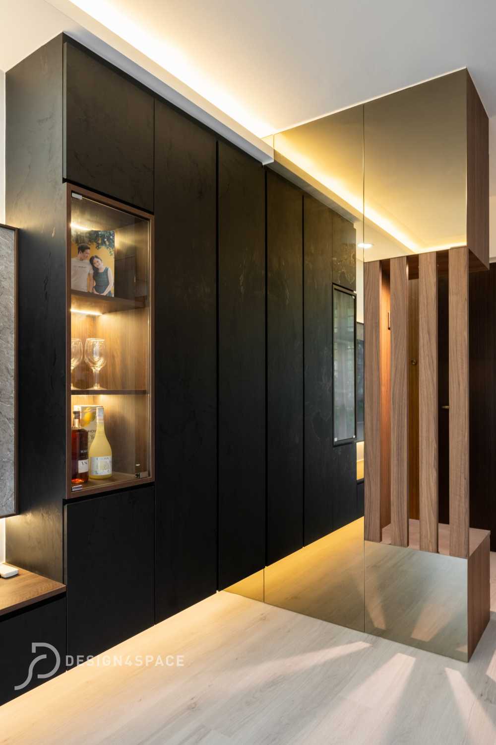 Modern Foyer with Artwork and Console Table