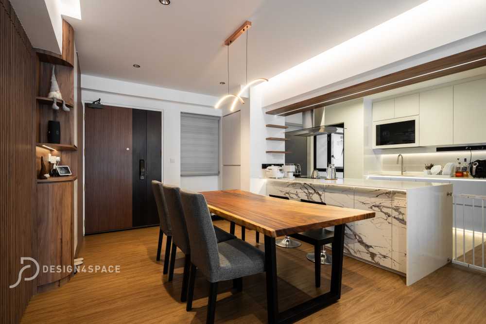 Contemporary Kitchen with Vinyl Flooring and Kitchen Window