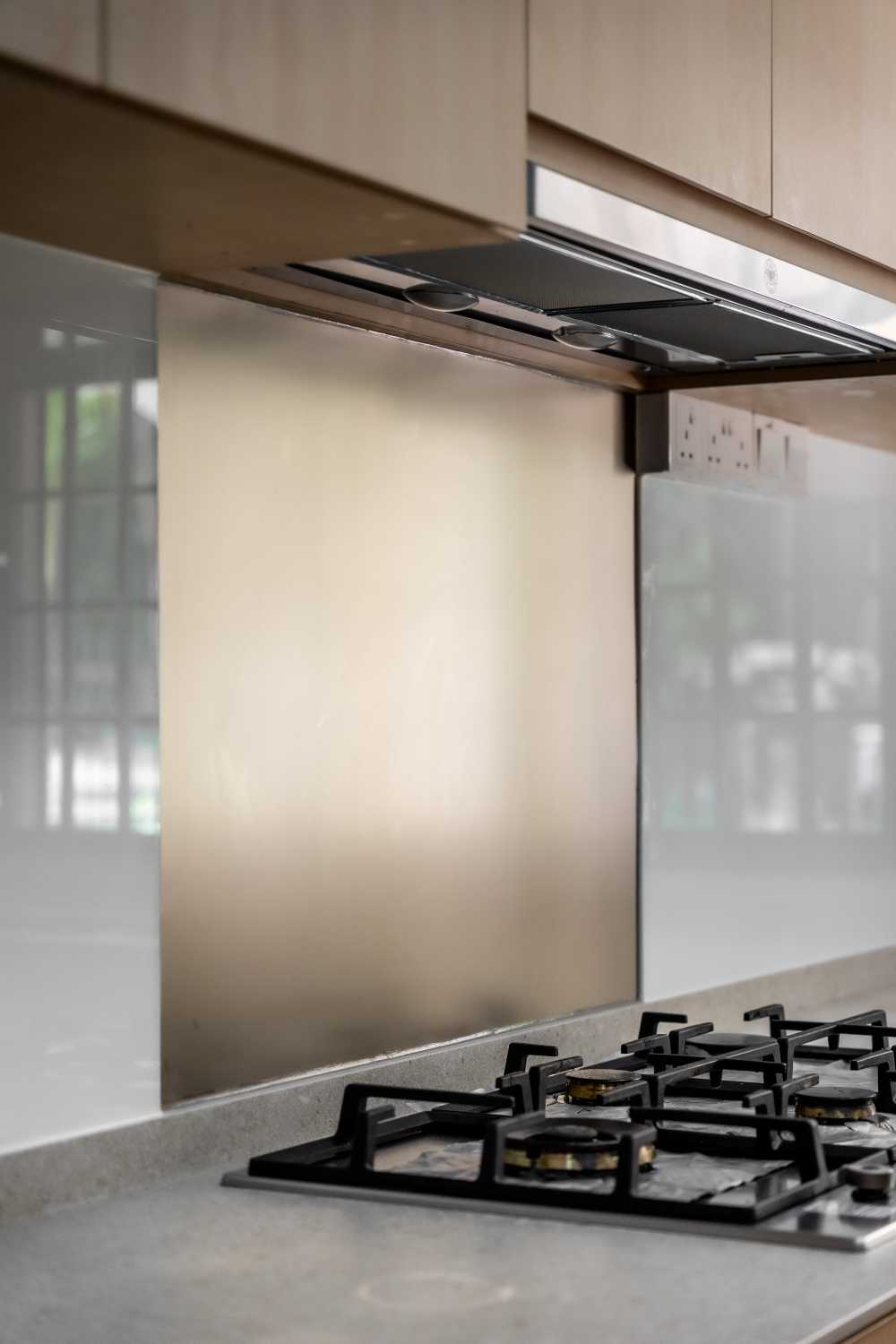Modern Kitchen with Countertop and Kitchen Backsplash
