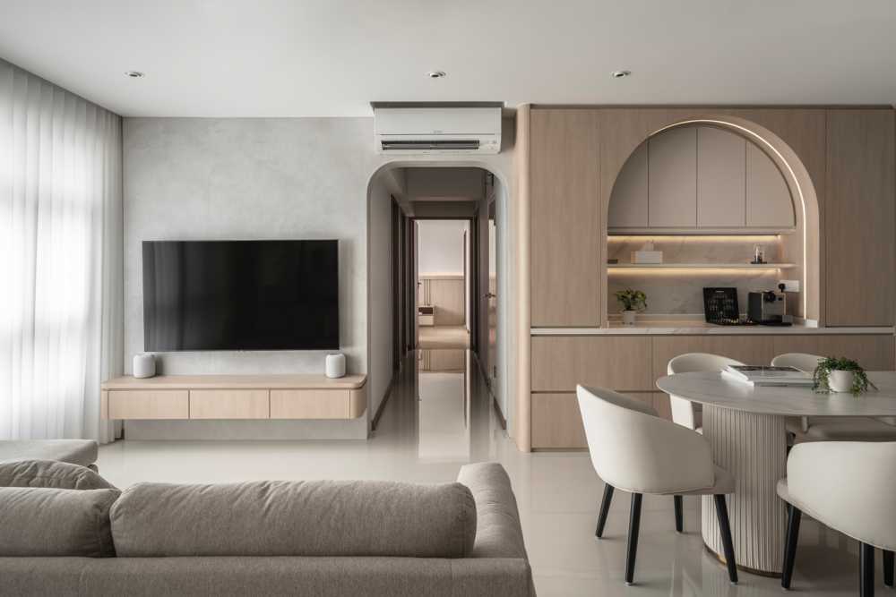 Modern Living Room with TV Console and Sofa