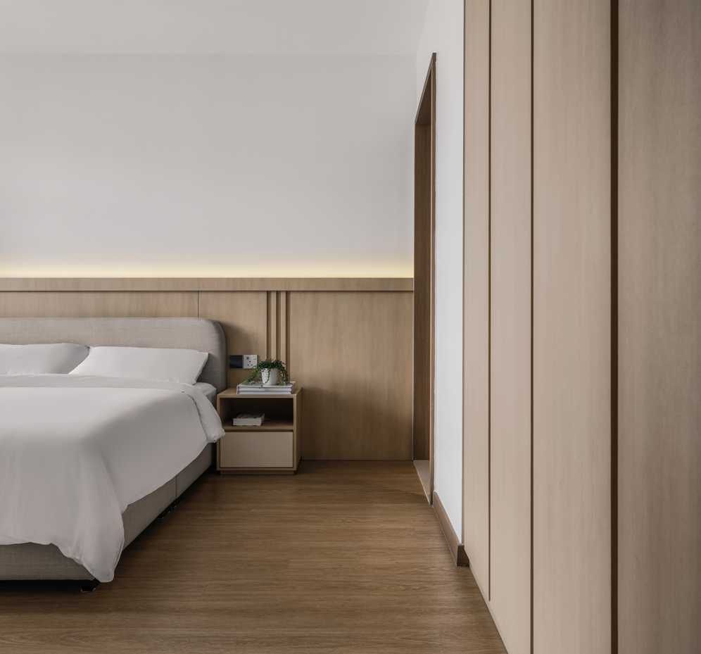 Modern Bedroom with Bedside Table and Storage Cabinets