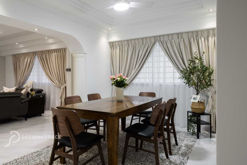 Contemporary Dining Room with Dining Table and Dining Chairs