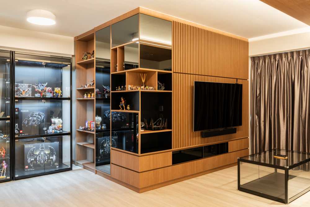 Scandinavian Living Room with Vinyl Flooring and Wood Flooring