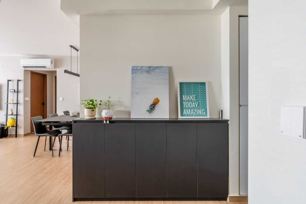 Modern Entryway with Shoe Rack and Small Storage