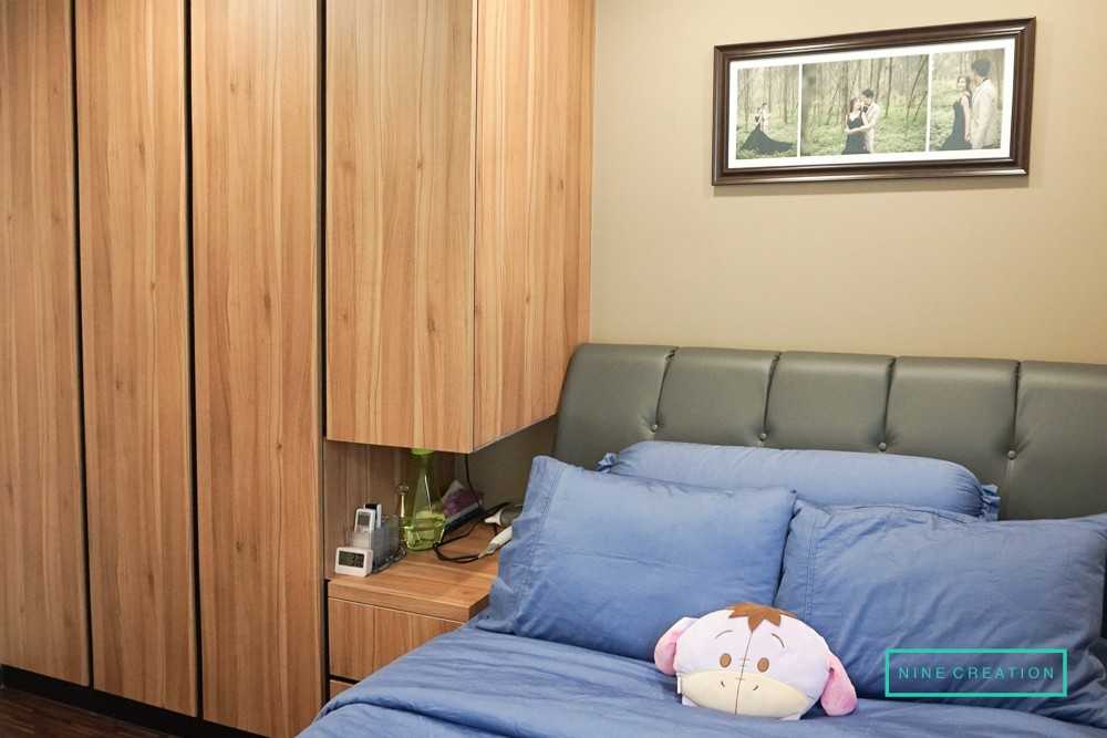 Contemporary Bedroom with Wardrobe and Downlights