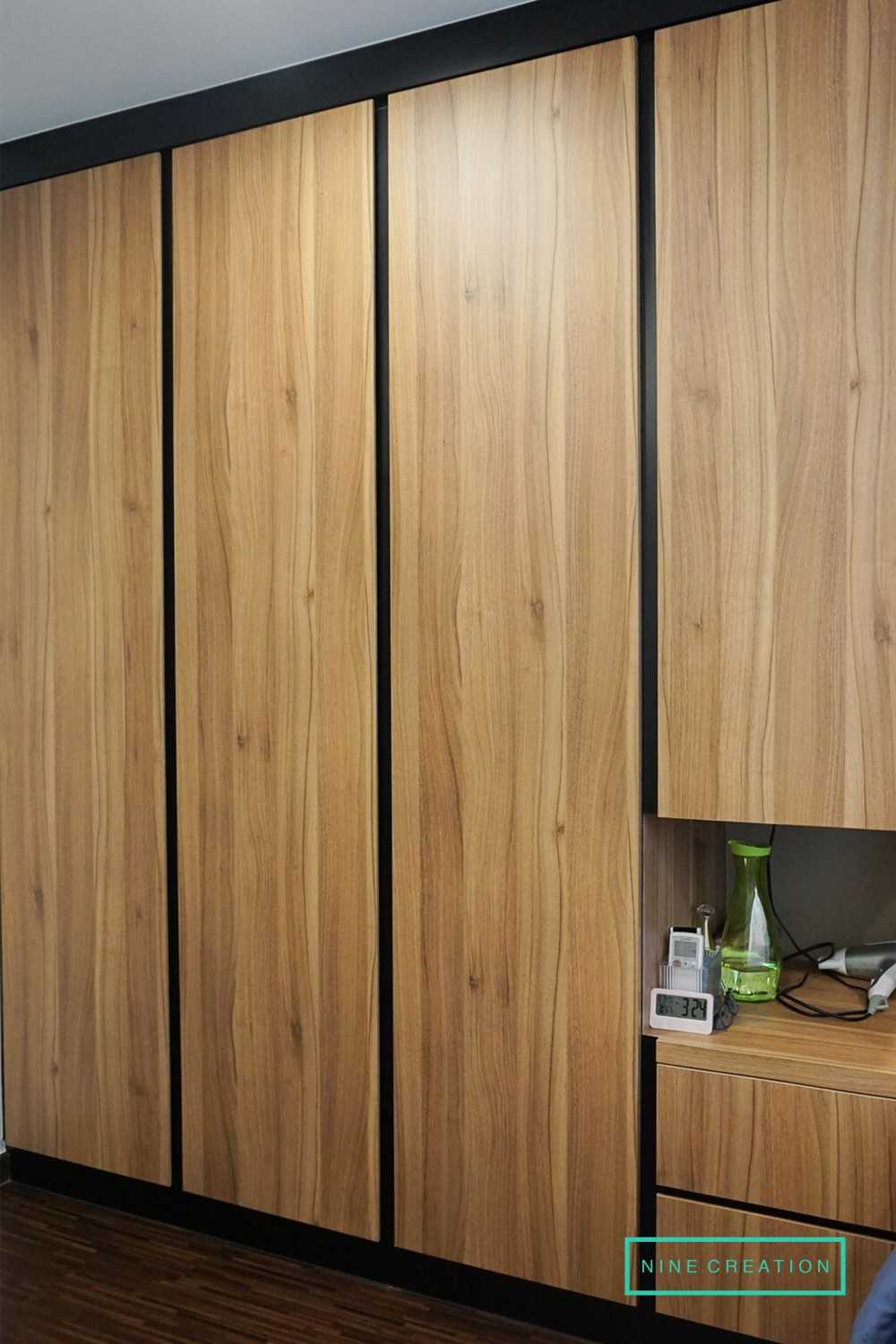 Contemporary Bedroom with Wardrobe and Bedside Table