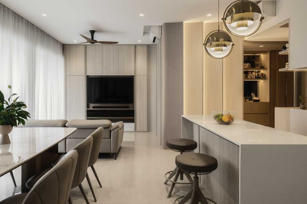 Modern Living Room with Curtain and Sofa