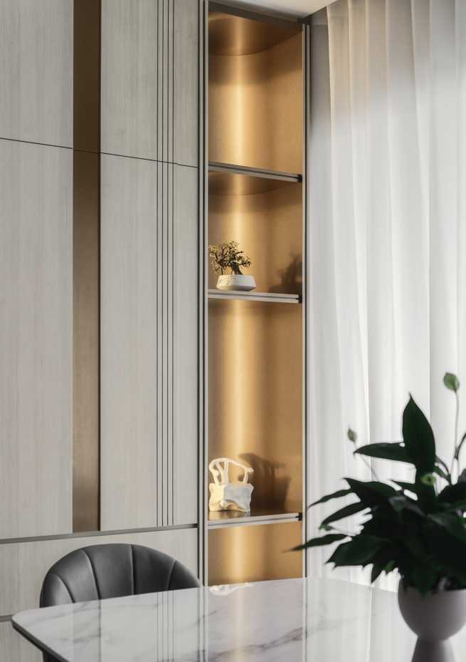 Modern Home Bar with Curtain and Dining Table