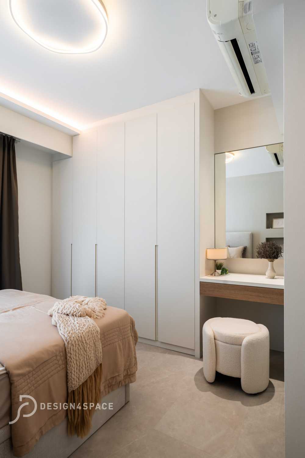 Scandinavian Bedroom with Wardrobe and Closet