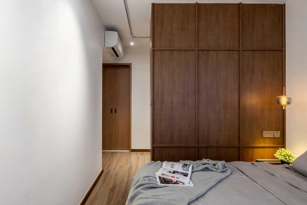 Contemporary Bedroom with Ceiling Light and Wardrobe
