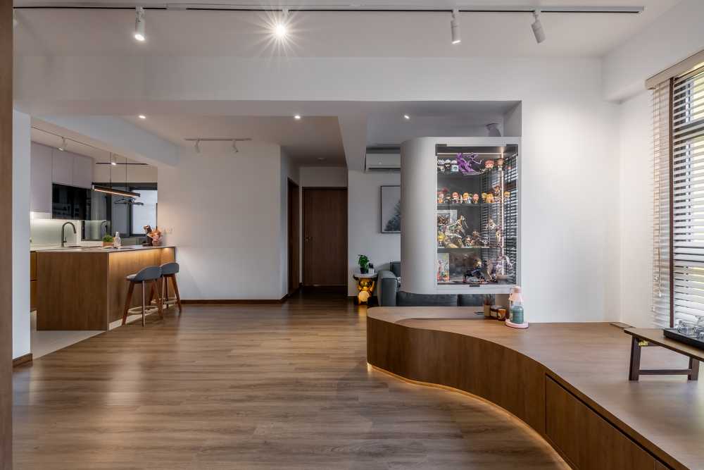 Contemporary Living Room with TV Console and Sofa