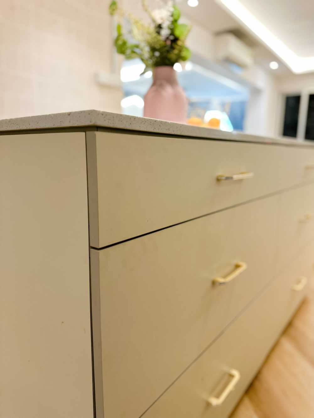 Modern Kitchen with Countertop and Vinyl Flooring