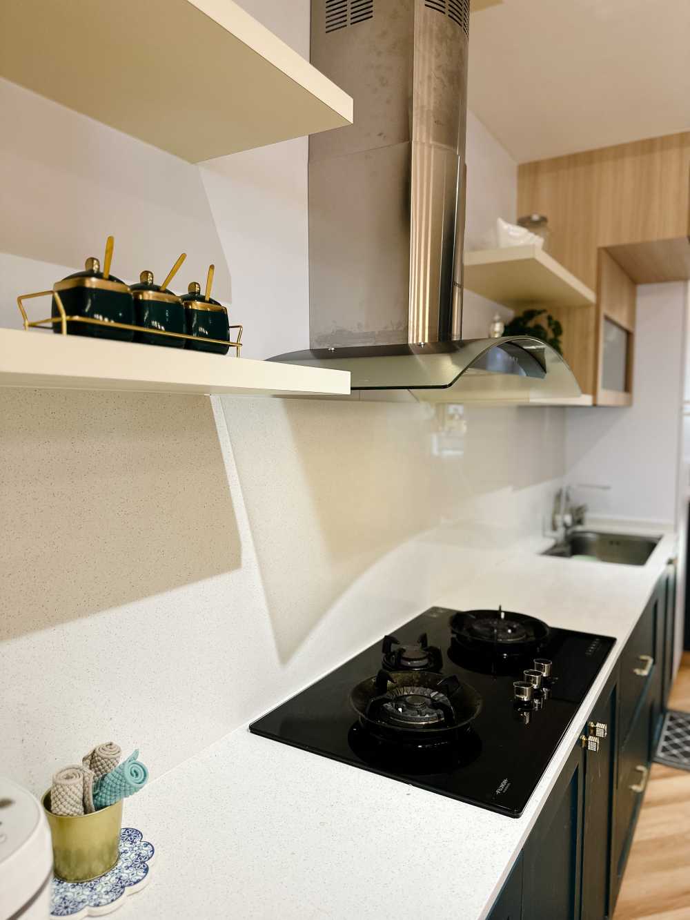 Modern Kitchen with Countertop and Vinyl Flooring