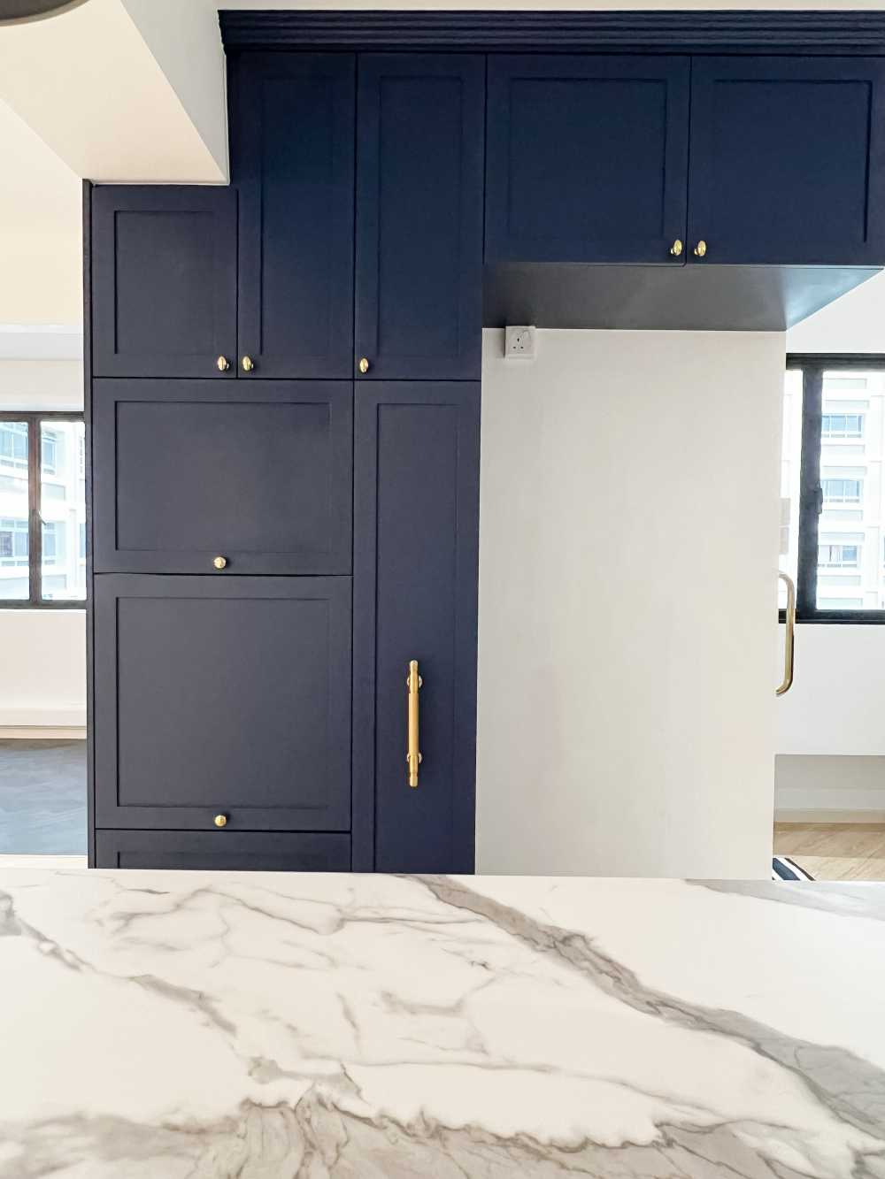 Country Kitchen with Countertop and Cupboard