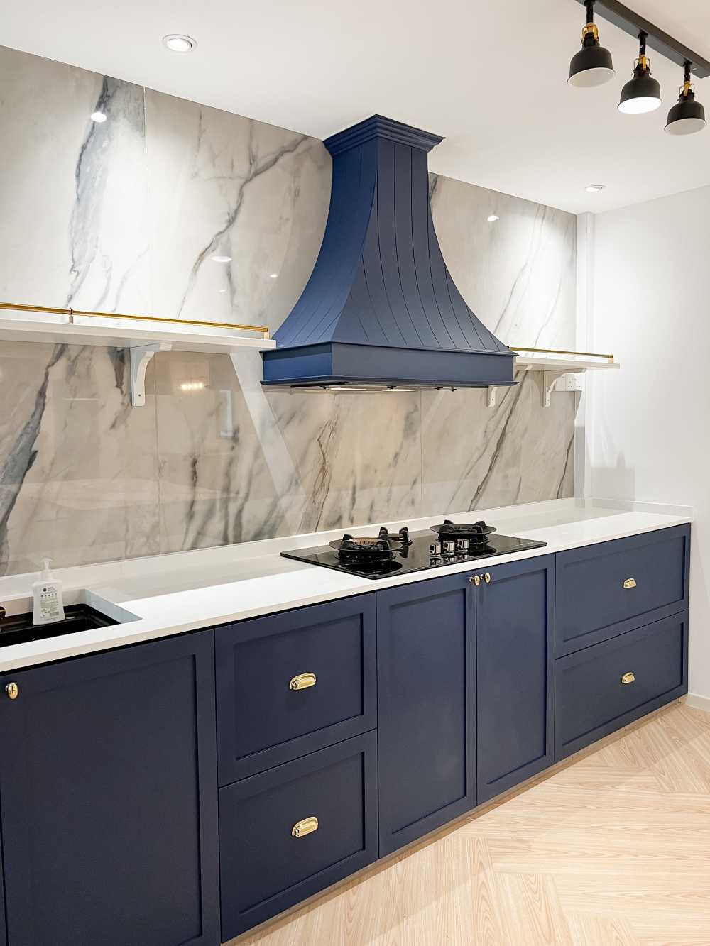 Country Kitchen with Countertop and Vinyl Flooring
