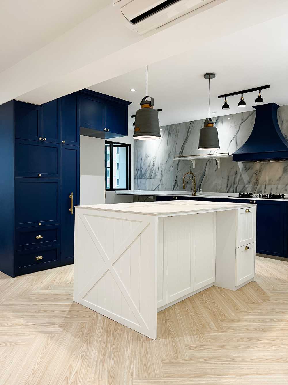Country Kitchen with Countertop and Vinyl Flooring