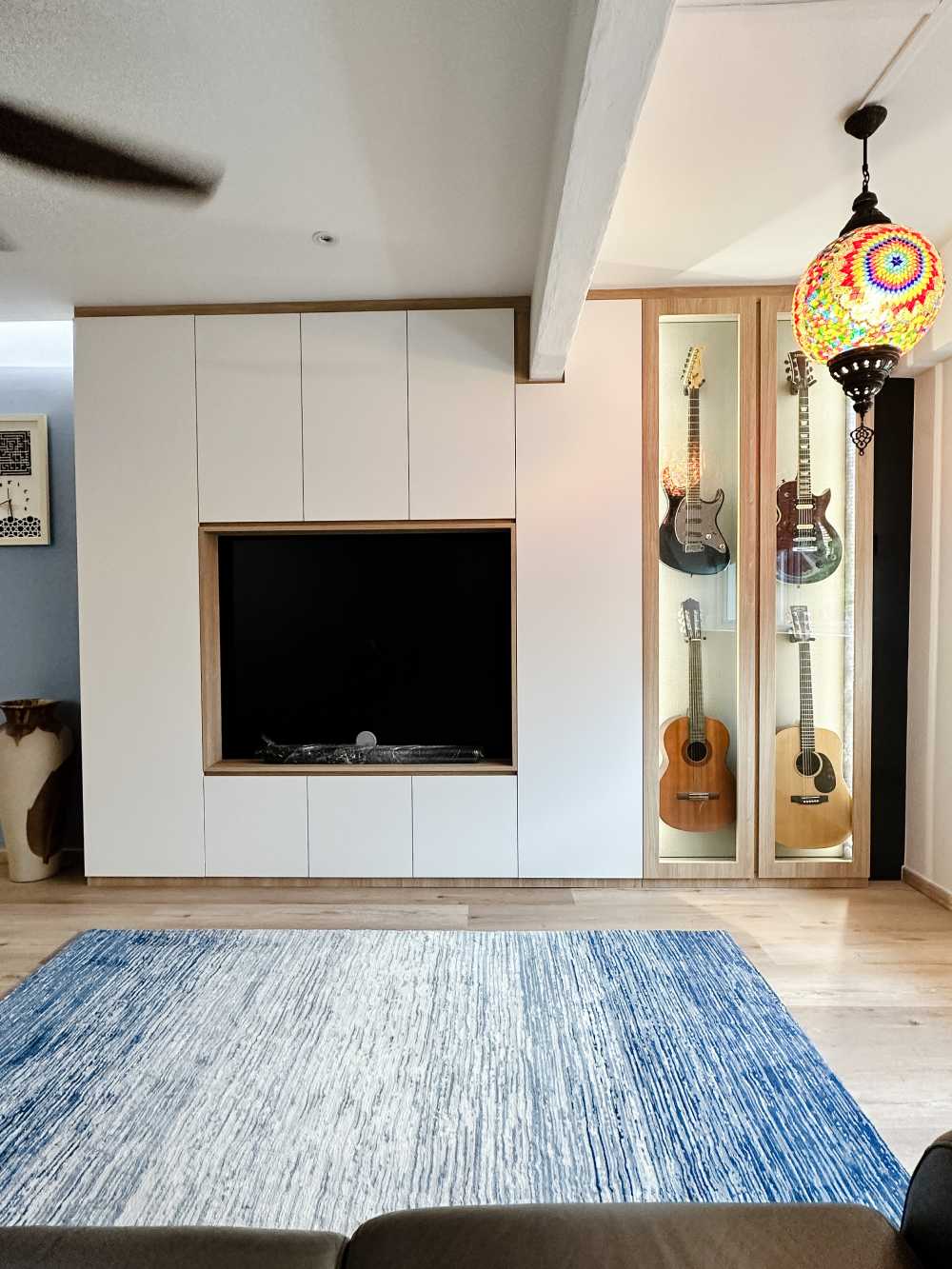 Modern Living Room with Vinyl Flooring and TV Console