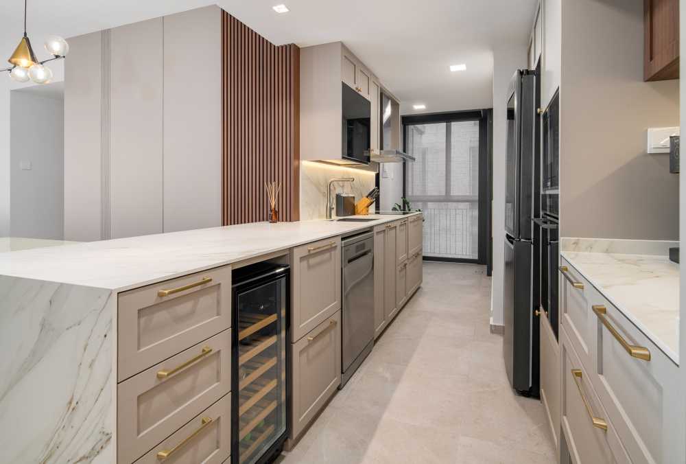 Modern Kitchen with Kitchen Accessories and Dishwasher