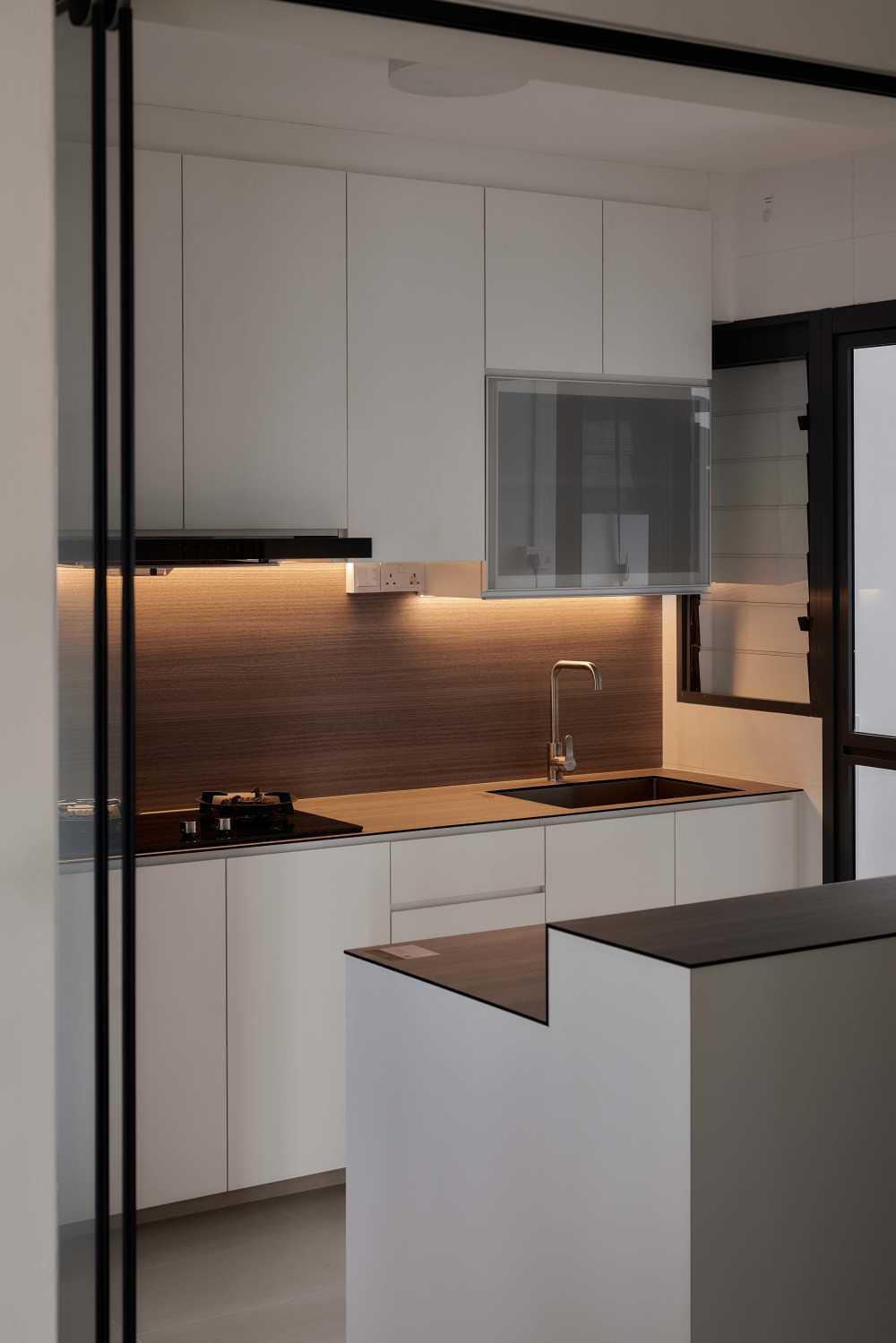 Modern Kitchen with Vinyl Flooring and Kitchen Accessories