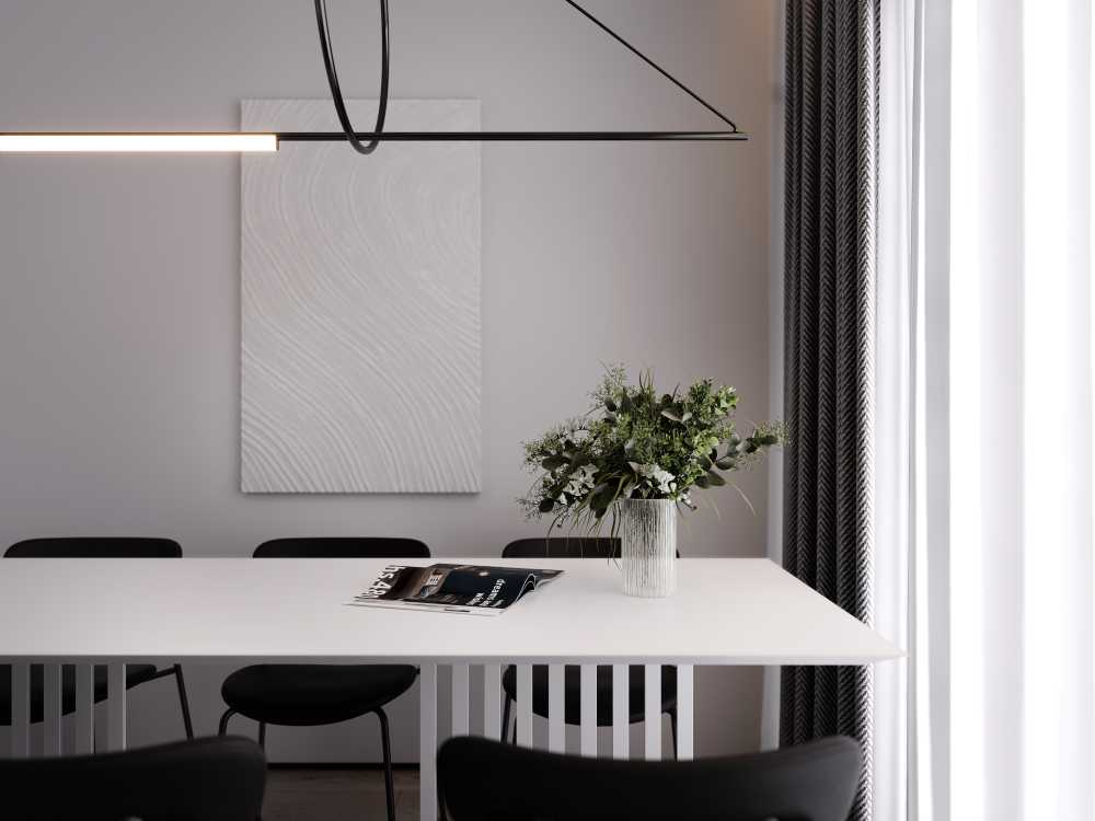 Minimalist Living Room with Vinyl Flooring and Flooring